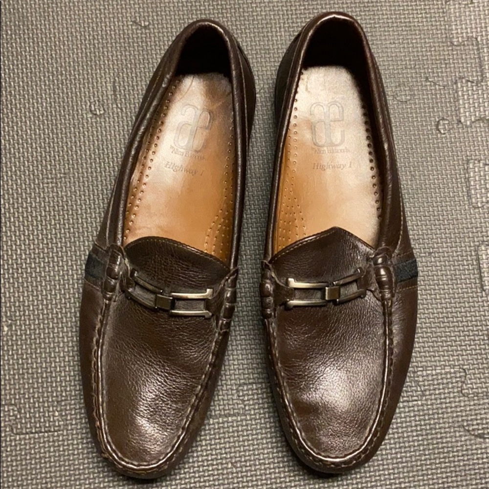 Allen Edmonds brown Highway 1 loafers.